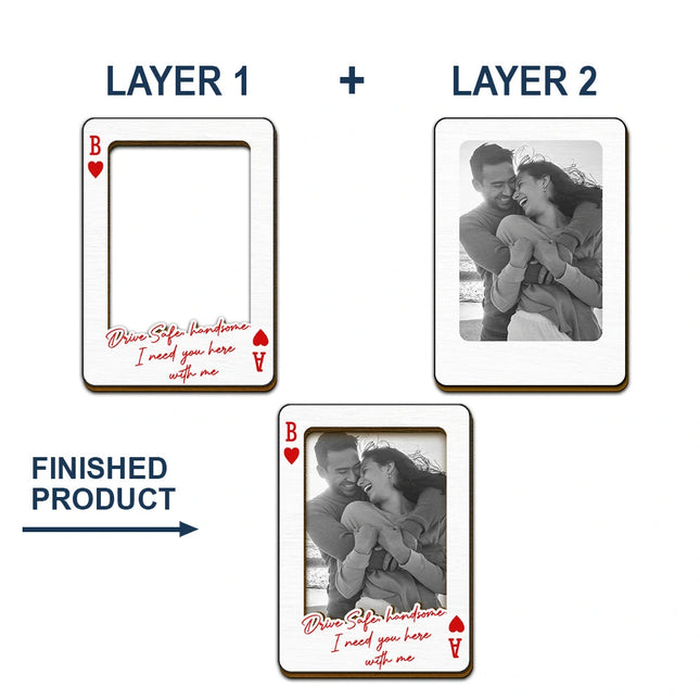 Custom Photo Drive Safe Handsome Playing Card - Personalized Custom Shaped Car Visor Clip
