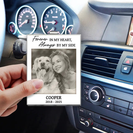 Custom Photo Forever In My Heart Memorial - Personalized Custom Shaped Acrylic Car Visor Clip
