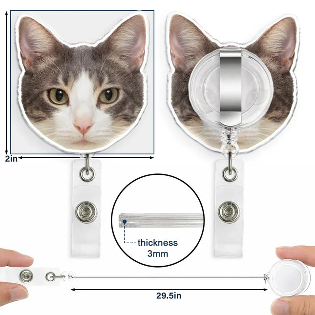 Custom Photo Funny Dog Cat Person Face - Personalized Badge Reel