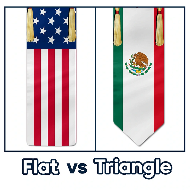 Custom Photo Half and Half Flag Graduation - Personalized Stoles