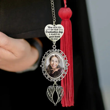 Custom Photo Here With You - Personalized Graduation Tassel Charm