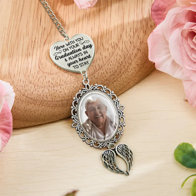 Custom Photo Here With You - Personalized Graduation Tassel Charm
