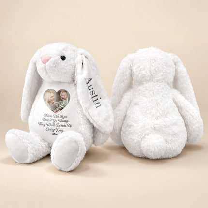 Custom Photo Memorial A Cuddle From Heaven - Personalized Soft Toy Bunny