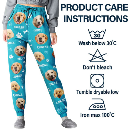 Custom Photo Paw Prints In My Heart Pet Mom Dad Dog Cat Lover - Personalized Pajama Pants
