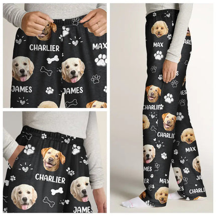 Custom Photo Paw Prints In My Heart Pet Mom Dad Dog Cat Lover - Personalized Pajama Pants