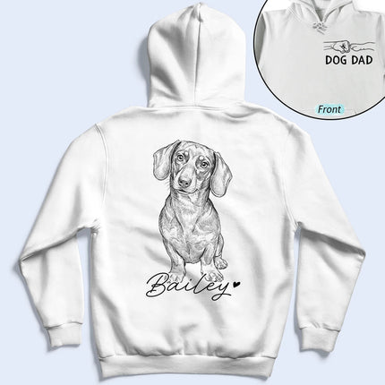 Custom Photo Pencil Sketch Dog Mom Dog Dad Hand Punch - Personalized T Shirt