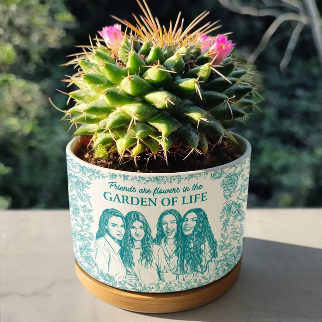 Custom Photo Pencil Sketch It Takes A Long Time To Grow An Old Friend - Personalized Ceramic Plant Pot