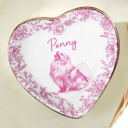 Custom Photo Pencil Sketch Pet Photo - Personalized Ring Dish