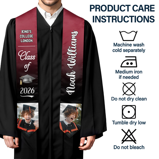 Custom Photo Proud Graduate Of The Class - Graduation Gift - Personalized Stoles