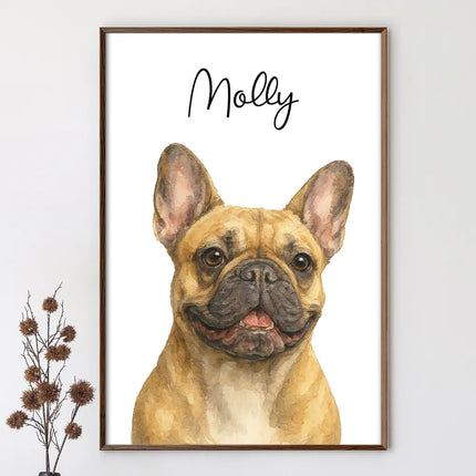 Custom Photo Realistic Watercolor Art Dog Cat Pet - Personalized Poster