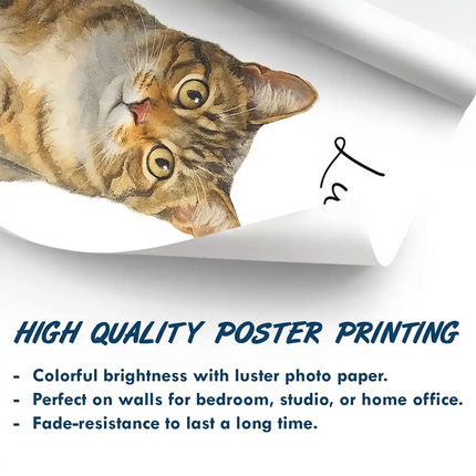 Custom Photo Realistic Watercolor Art Dog Cat Pet - Personalized Poster