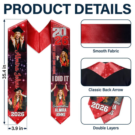 Custom Photo She Believed She Could So She Did - Personalized Stoles