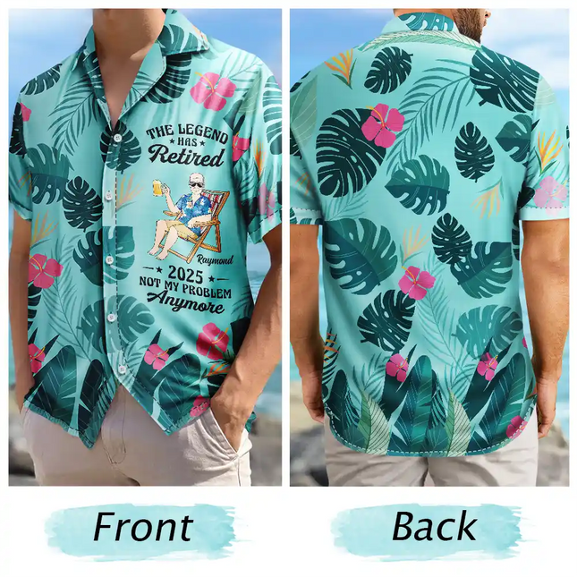 The Legend Has Retired - Personalized Hawaiian Shirt