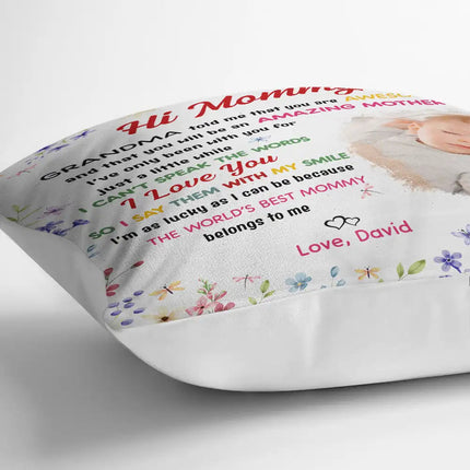 Custom Photo The World's Best Mommy Belongs To Me - Personalized Pillow
