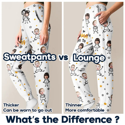 Custom Photo This Grandpa Grandma Belongs To Kids Pet - Personalized Pajama Pants