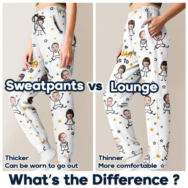 Custom Photo This Grandpa Grandma Belongs To Kids Pet - Personalized Pajama Pants