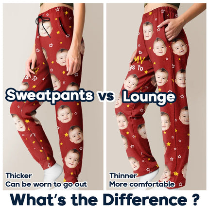 Custom Photo This Grandpa Grandma Belongs To Kids Pet Face - Personalized Pajama Pants