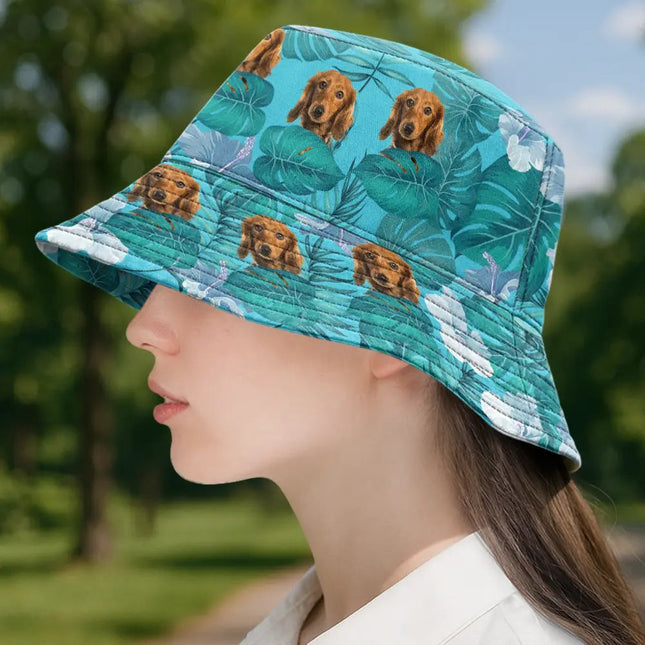 Custom Photo Tropical Pet Family Face - Personalized Bucket Hat