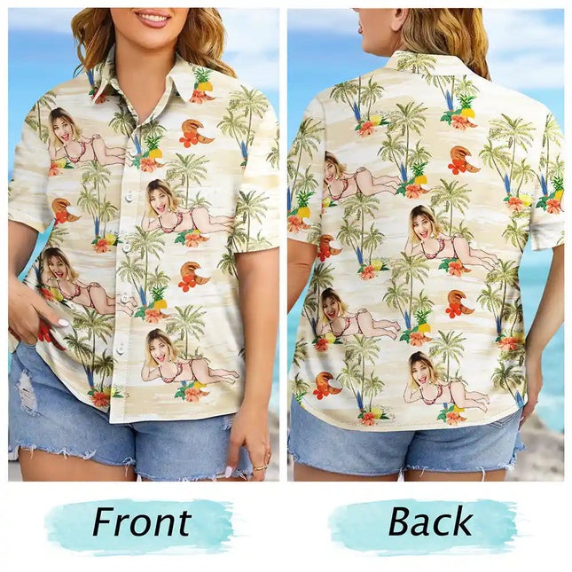 Custom Photo Tropical Sexy Pose - Personalized Hawaiian Shirt