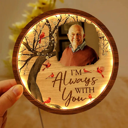 Custom Photo When You Miss Me Have No Fear - Personalized LED Light Wooden Plaque