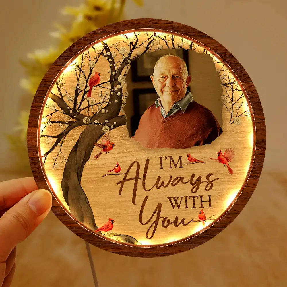 Custom Photo When You Miss Me Have No Fear - Personalized LED Light Wooden Plaque