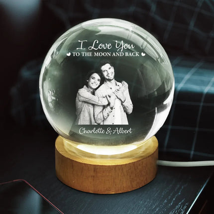 Custom Photo You And Me We Got This - Personalized Crystal Globe Lamp