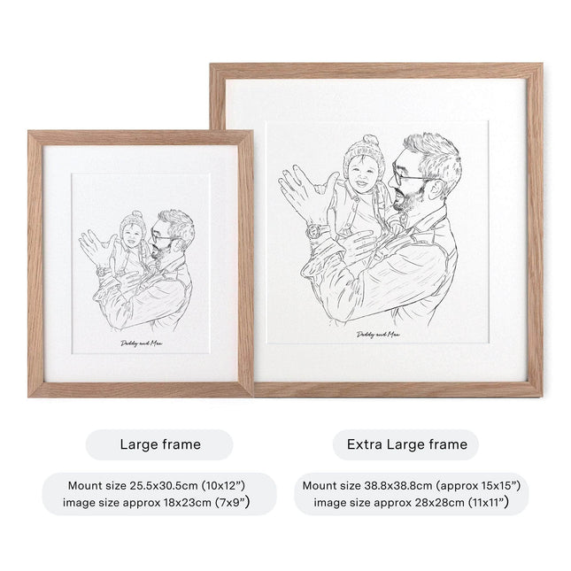 Daddy Line Portrait - Custom Portrait Art