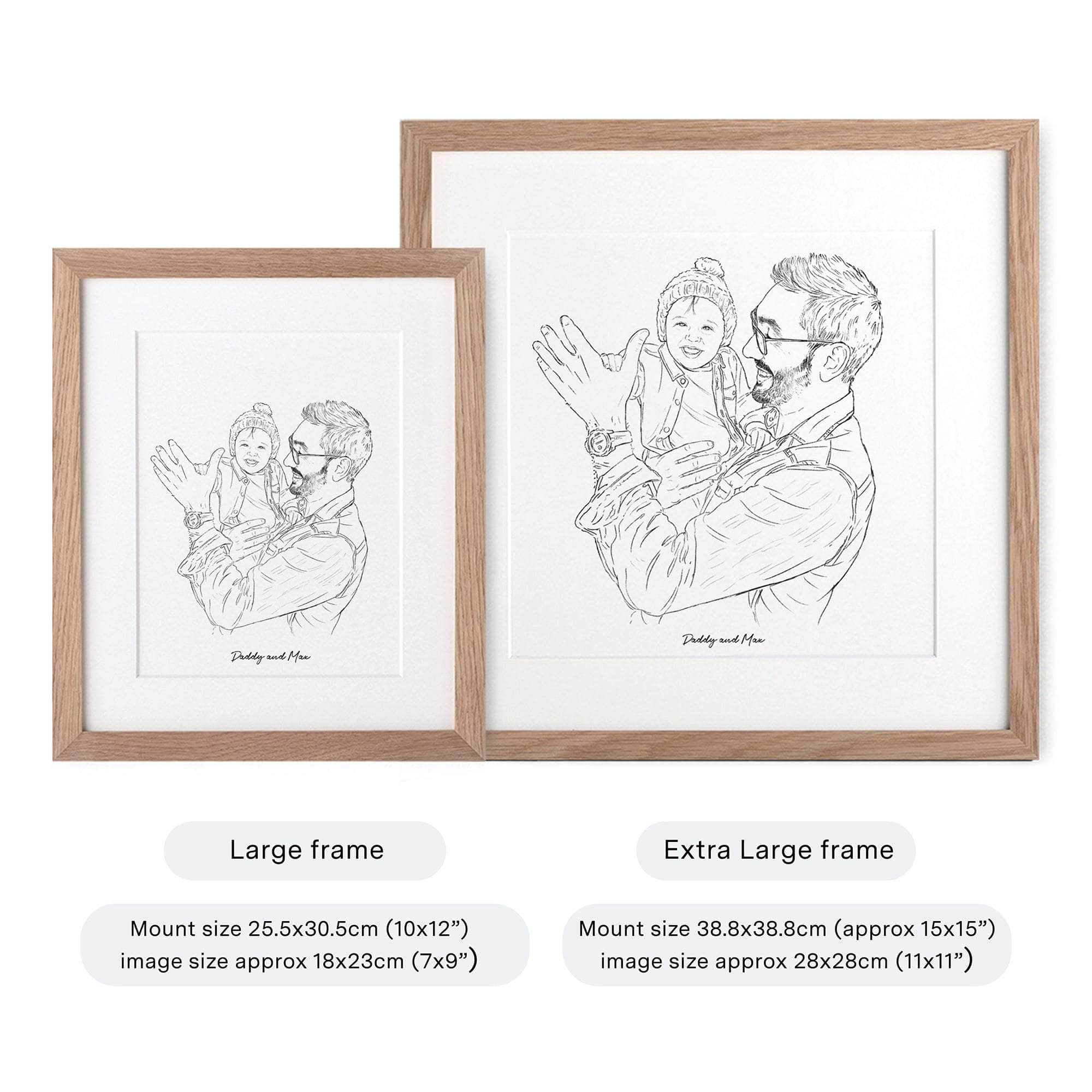 Daddy Line Portrait - Custom Portrait Art