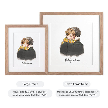 Daddy and Me Illustration - Custom Portrait Art