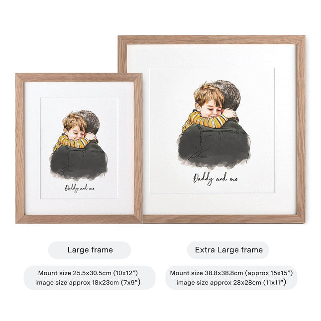 Daddy and Me Illustration - Custom Portrait Art