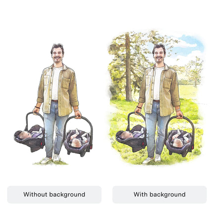 Daddy and Me Illustration - Custom Portrait Art