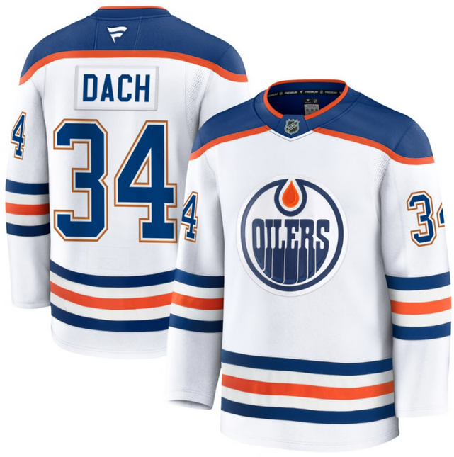 Colton Dach Edmonton Oilers 2026 Away Premium Jersey - White