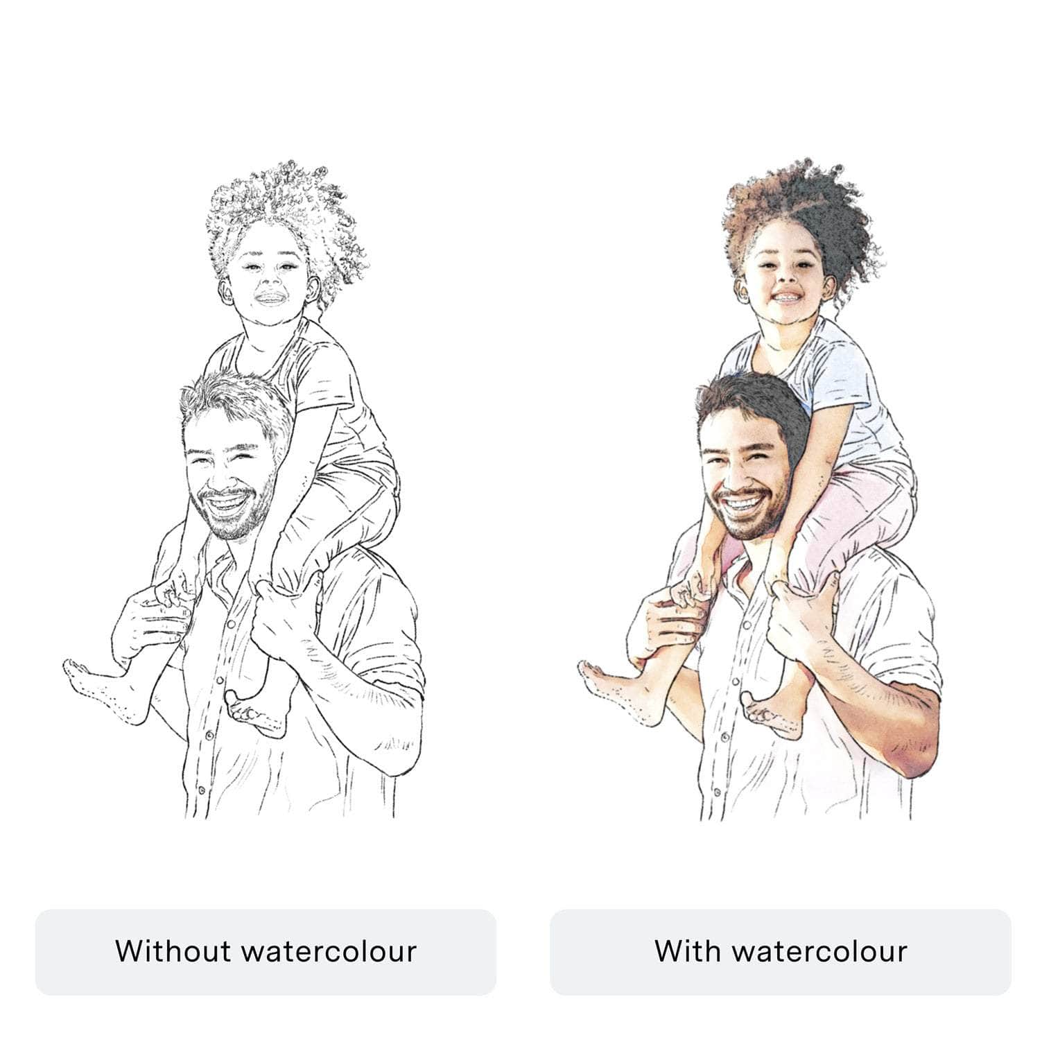 Daddy Line Portrait - Custom Portrait Art