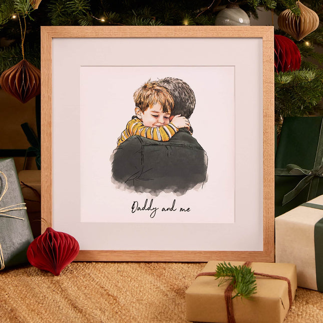 Daddy and Me Illustration - Custom Portrait Art