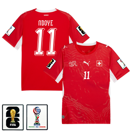Dan Ndoye Switzerland National Team 2026 x World Cup Patch Home Jersey - Red