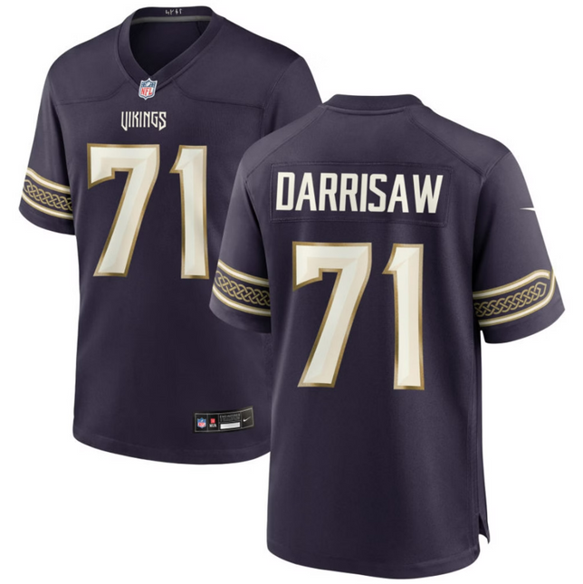 Christian Darrisaw Minnesota Vikings 2026 Rivalries Collection Game Jersey - Purple