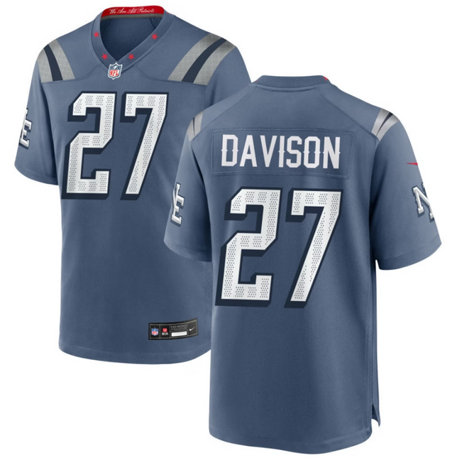 Elliott Davison New England Patriots 2026 Rivalries Collection Game Jersey - Blue