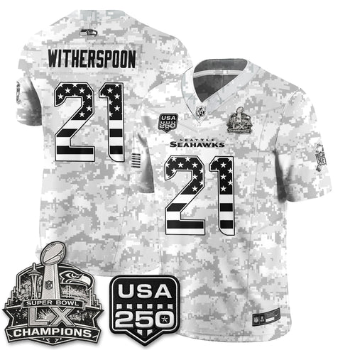Devon Witherspoon Seattle Seahawks 2026 Salute to Service Edition Vapor Jersey - Arctic Camo