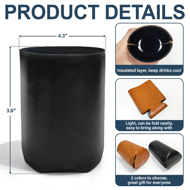 Husband And Wife Drinking Buddies For Life - Personalized Leather Can Cooler