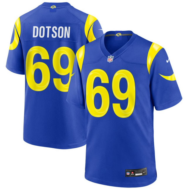Kevin Dotson Los Angeles Rams 2026 Game Jersey - Royal