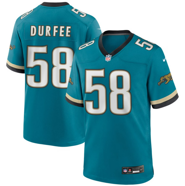 Zach Durfee Jacksonville Jaguars 2026 Throwback Game Jersey - Teal Prowler
