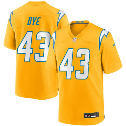 Troy Dye Los Angeles Chargers 2026 Alternate Charger Power Game Jersey - Gold