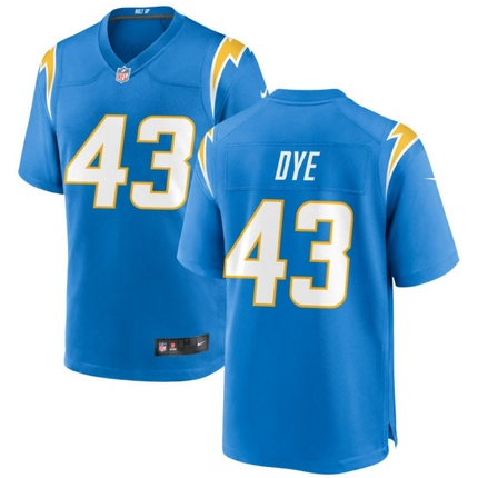 Troy Dye Los Angeles Chargers 2026 Game Jersey - Powder Blue