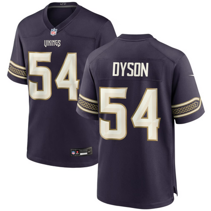 Kenny Dyson Minnesota Vikings 2026 Rivalries Collection Game Jersey - Purple