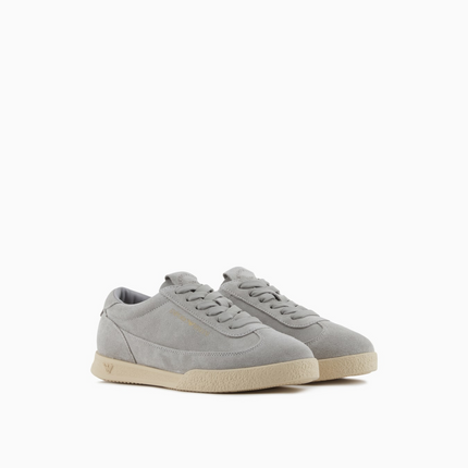 Men's Emporio Leather And Suede Gray Sneakers