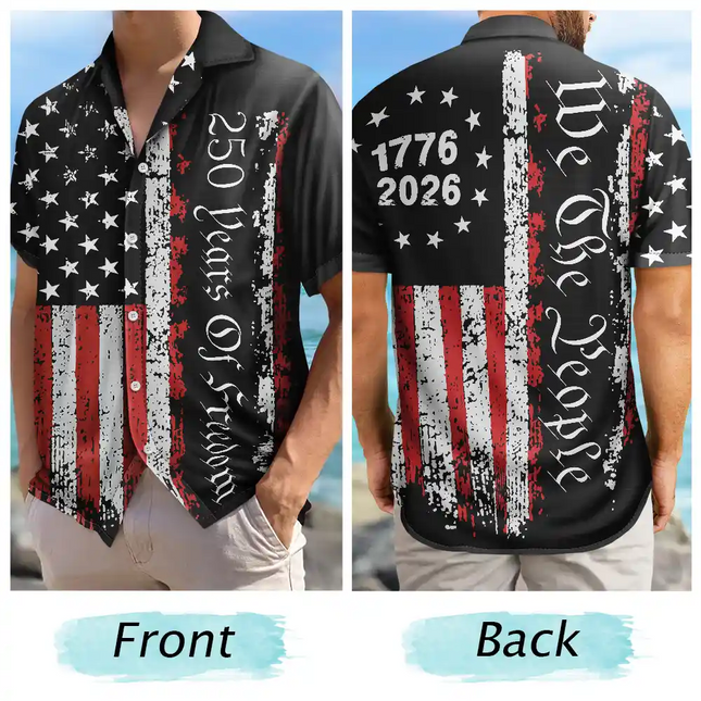 Early US Flag America 250 Years Of Freedom - Hawaiian Shirt