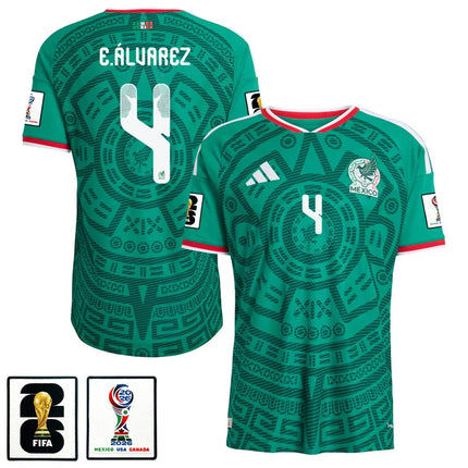 Edson Alvarez Mexico National Team 2026 x World Cup Patch Home Jersey – Green