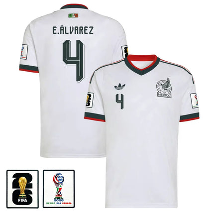 Edson Alvarez Mexico National Team 2026 x World Cup Patch Away Jersey – White