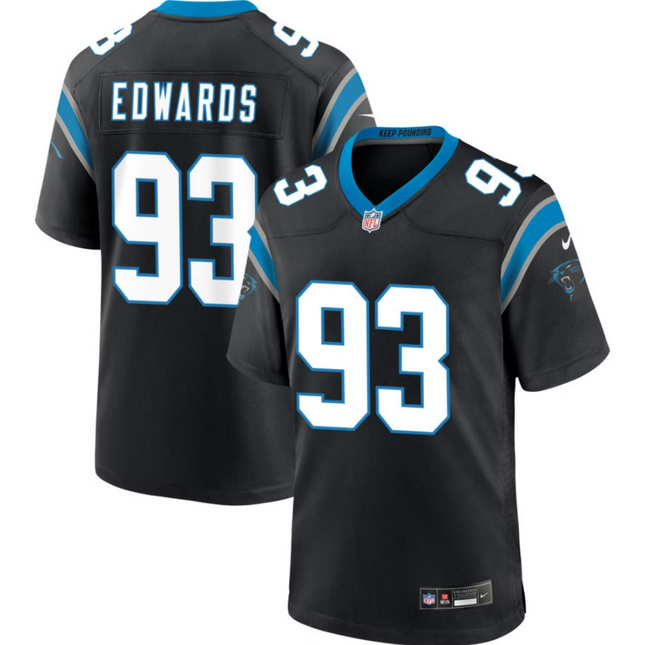 TeRah Edwards Carolina Panthers 2026 Game Jersey - Black