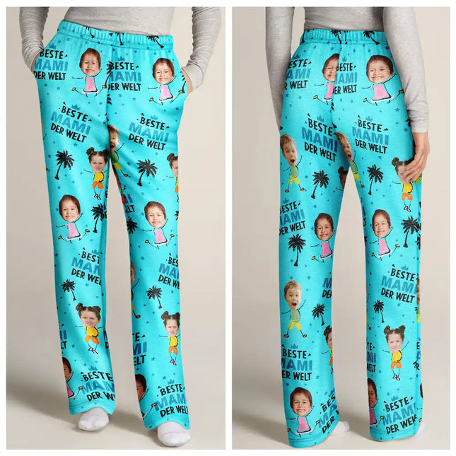 Eigenes Foto Beste Mama Oma Der Welt - Personalisierte Pyjamahose
